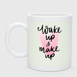 Кружка керамическая Wake up & Make up, цвет: фосфор