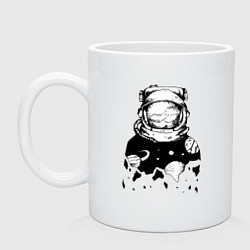 Кружка керамическая Космонавт, цвет: белый