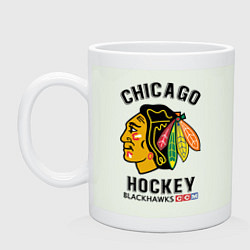 Кружка керамическая CHICAGO BLACKHAWKS NHL, цвет: фосфор