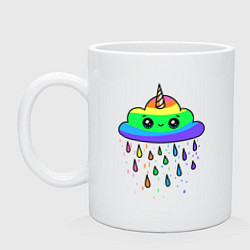 Кружка керамическая Радужная тучка, цвет: белый