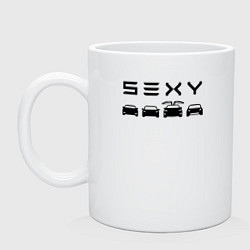 Кружка керамическая Tesla sexy, цвет: белый