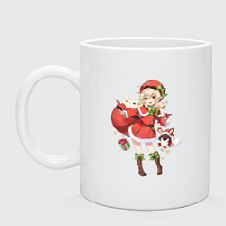 Кружка керамическая Рождественская Кли, цвет: белый