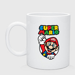 Кружка керамическая Mario, цвет: белый