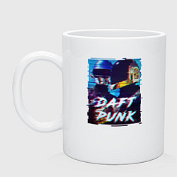 Кружка керамическая Daft Punk, цвет: белый