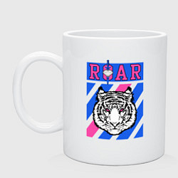 Кружка керамическая Roar Tiger, цвет: белый