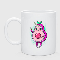 Кружка керамическая Авокадо единорог, цвет: белый