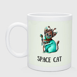 Кружка керамическая Space cat, цвет: фосфор