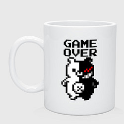 Кружка керамическая MONOKUMA GAME OVER, цвет: белый