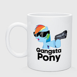 Кружка керамическая Gangsta pony, цвет: белый