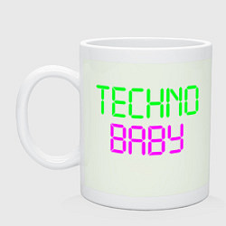 Кружка керамическая Techno baby, цвет: фосфор