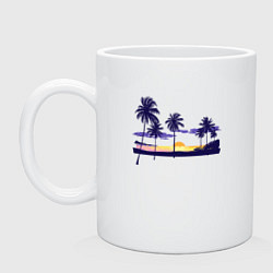Кружка керамическая ПАЛЬМЫ, цвет: белый