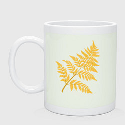 Кружка керамическая Жёлтый папоротник, цвет: фосфор