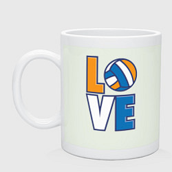 Кружка керамическая Love Volleyball, цвет: фосфор