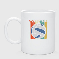 Кружка керамическая True Volleyball, цвет: белый