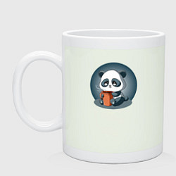 Кружка керамическая Панда с кружкой кофе, цвет: фосфор