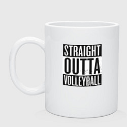 Кружка керамическая Straight Outta Volleyball, цвет: белый
