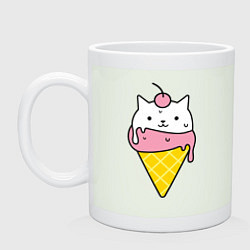 Кружка керамическая Ice Cream Cat, цвет: фосфор