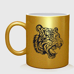 Кружка керамическая Тигриный Год, цвет: золотой