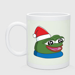 Кружка керамическая Pepe, pepe happy, Пепе хеппи, pepe happy new year, цвет: фосфор