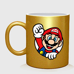 Кружка керамическая MarioFace, цвет: золотой