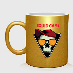 Кружка керамическая Squid Game Skull, цвет: золотой