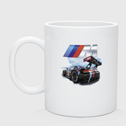 Кружка керамическая BMW M POWER Motorsport Racing Team, цвет: белый