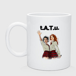 Кружка керамическая T A T u Music band ТАТУ, цвет: белый