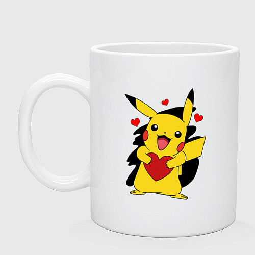 Кружка ПИКАЧУ И СЕРДЕЧКО POKENON PIKACHU LOVE / Белый – фото 1