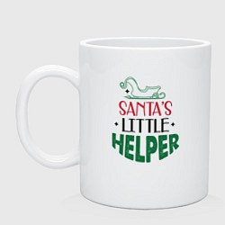 Кружка керамическая Santas littke helper, цвет: белый