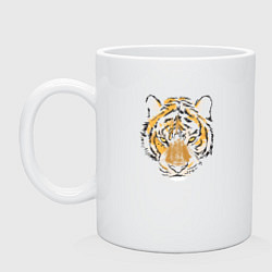 Кружка керамическая Family Tigress, цвет: белый