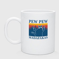 Кружка керамическая Madafakas PEW PEW, цвет: белый