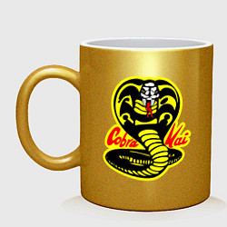 Кружка керамическая Кобра кай лого, цвет: золотой