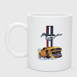 Кружка керамическая Мустанг раскрыл пасть!, цвет: белый