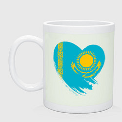 Кружка керамическая Сердце - Казахстан, цвет: фосфор