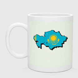 Кружка керамическая Казахстан - Карта, цвет: фосфор