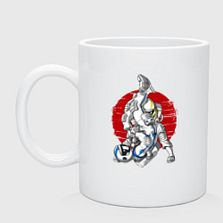Кружка керамическая Боевые искусства космонавтов, цвет: белый