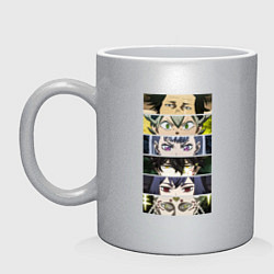Кружка керамическая Чнерный Клевер Black Clover, персонажи, цвет: серебряный