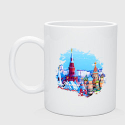 Кружка керамическая Москва Россия Туризм, цвет: белый