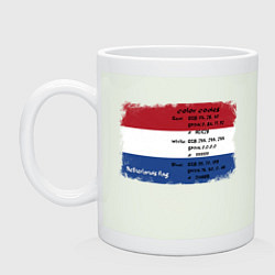 Кружка керамическая Для дизайнера Флаг Нидерландов, цвет: фосфор