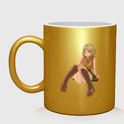 Кружка керамическая Ashley Graham RE4 by sexygirlsdraw, цвет: золотой