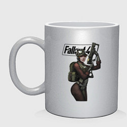 Кружка керамическая Fallout Hero, цвет: серебряный