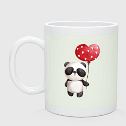 Кружка керамическая Панда с шариком в виде сердца, цвет: фосфор