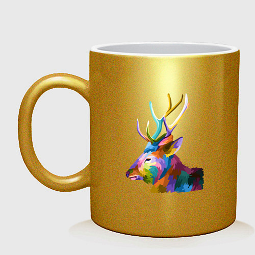 Кружка Цветной олень Colored Deer / Золотой – фото 1