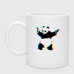 Кружка керамическая Banksy Panda with guns - Бэнкси, цвет: белый