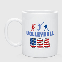 Кружка керамическая USA - Volleyball, цвет: белый