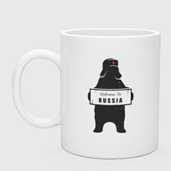 Кружка керамическая Russia - Bear, цвет: белый