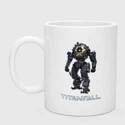 Кружка керамическая TITANFALL ROBOT ART титанфолл, цвет: белый