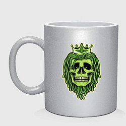 Кружка керамическая Green Skull, цвет: серебряный