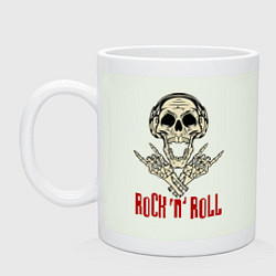 Кружка керамическая Rock n Roll Skull, цвет: фосфор