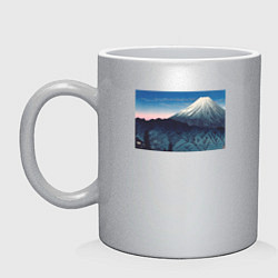 Кружка керамическая Mount Fuji From Hakone Гора Фудзи, цвет: серебряный